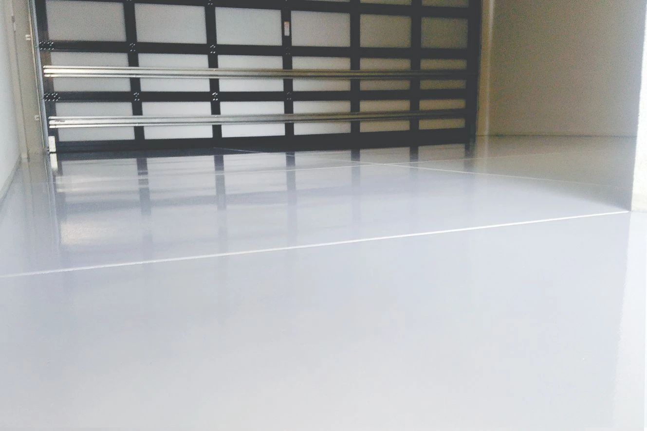 solid color epoxy garage floor